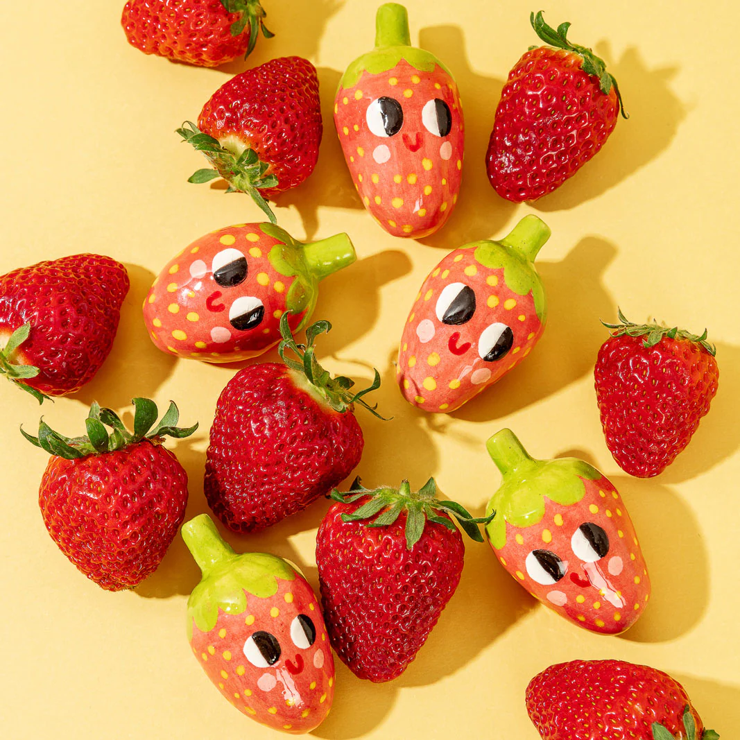 Fearless Strawberry - Handmade Ceramic Piece