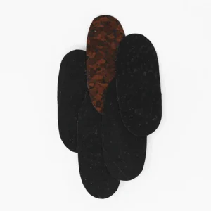 Pieces - Assymetrical Pin - Black and Dark Brown Cork