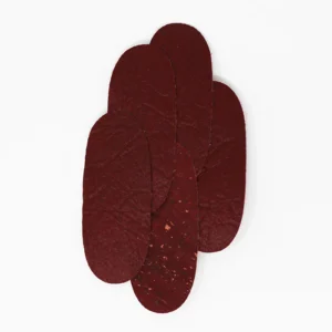 Pieces - Assymetrical Pin - Bordeaux Pinatex & Bordeaux Cork