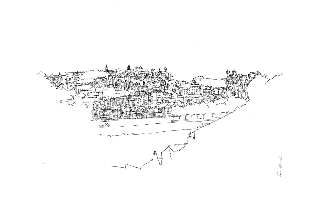 Scenic Porto - Handcrafted Architectural Prints A3