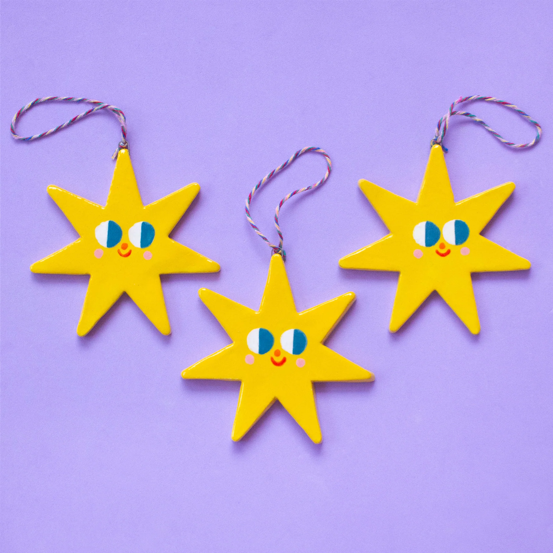 Big Shiny Star / Hanging Ceramics Ornaments