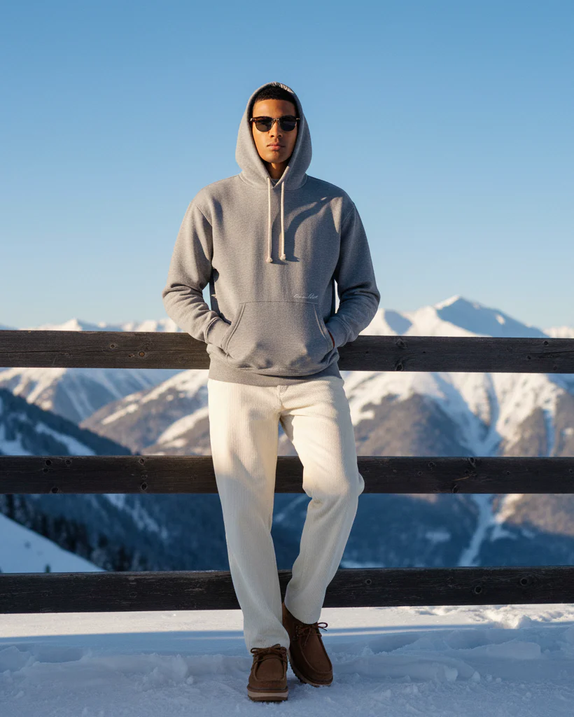 The Après Ski Society Hoodie - Grey Marl